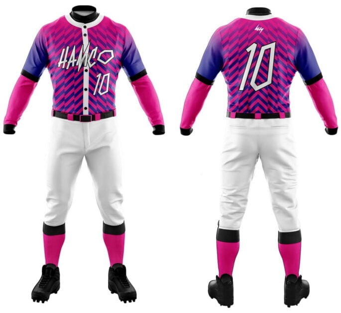 Baseball-Uniform-8.jpg Custom Pink Baseball Uniform - Image 1