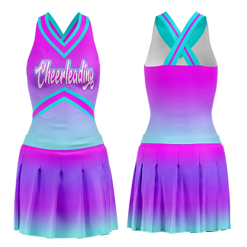 Cheerleading-Uniform-1.jpg Custom Pink Cheerleading Uniform - Image 1