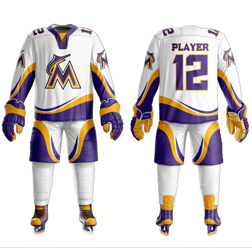 Ice-Hockey-Uniform-3.jpg Custom White Ice Hockey Uniform - Image 1