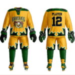 Custom Yellow Ice Hockey Uniform